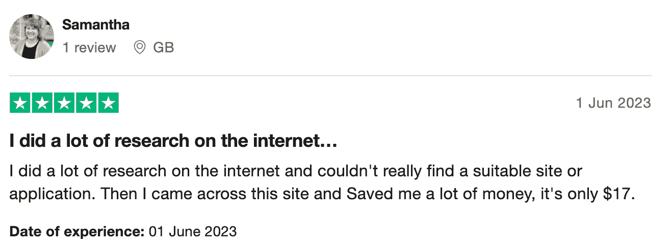Positive Try It On AI review praising affordable pricing