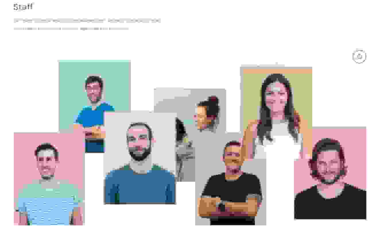 Stink Studios Team Page showcasing headshots