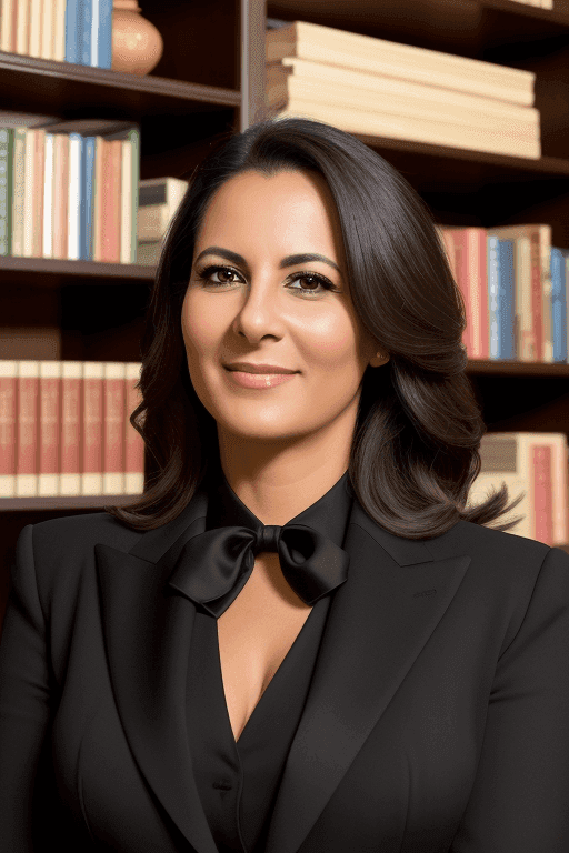 Bookshelf Woman Background Example of BetterPic AI technology results
