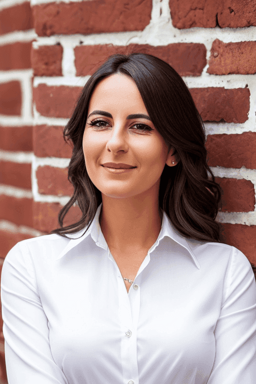 Brickwall Woman Background Example of BetterPic AI technology results