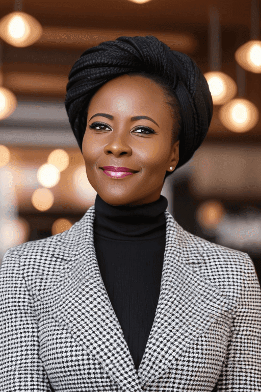 Cafe Woman Background Example of BetterPic AI technology results