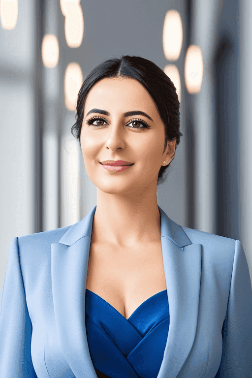Lobby Woman Background Example of BetterPic AI technology results