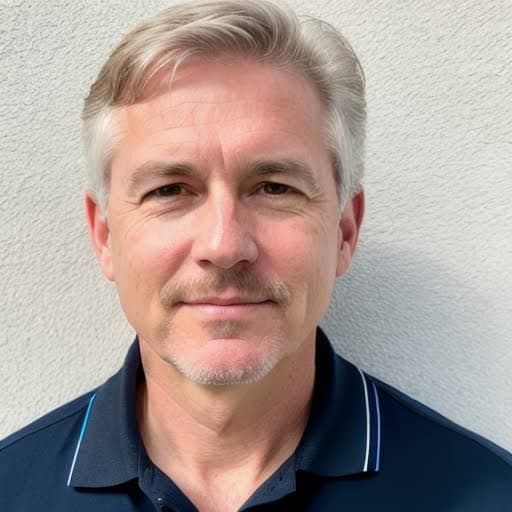 professional portrait of a white man with blue shirt