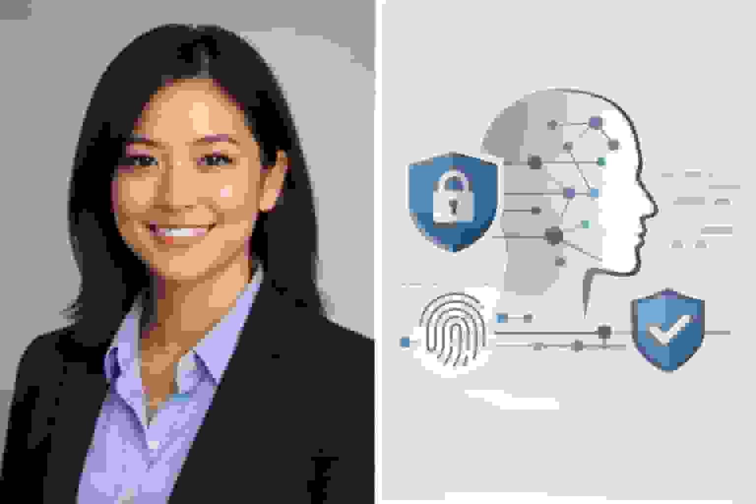Professional woman and biometric data protection