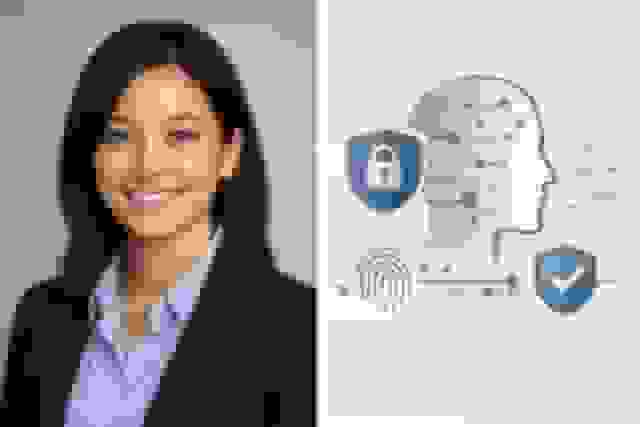 Professional woman and biometric data protection