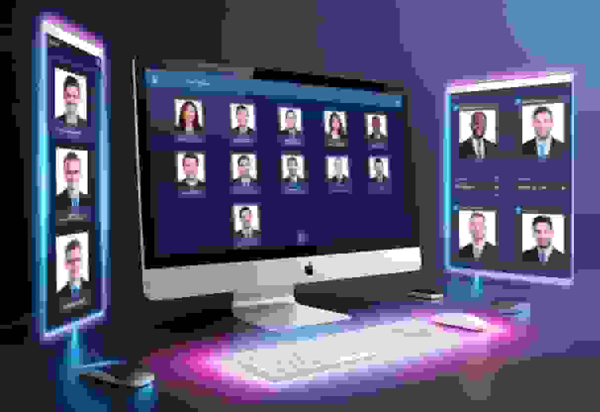 AI headshots displayed in LinkedIn profile thumbnail format