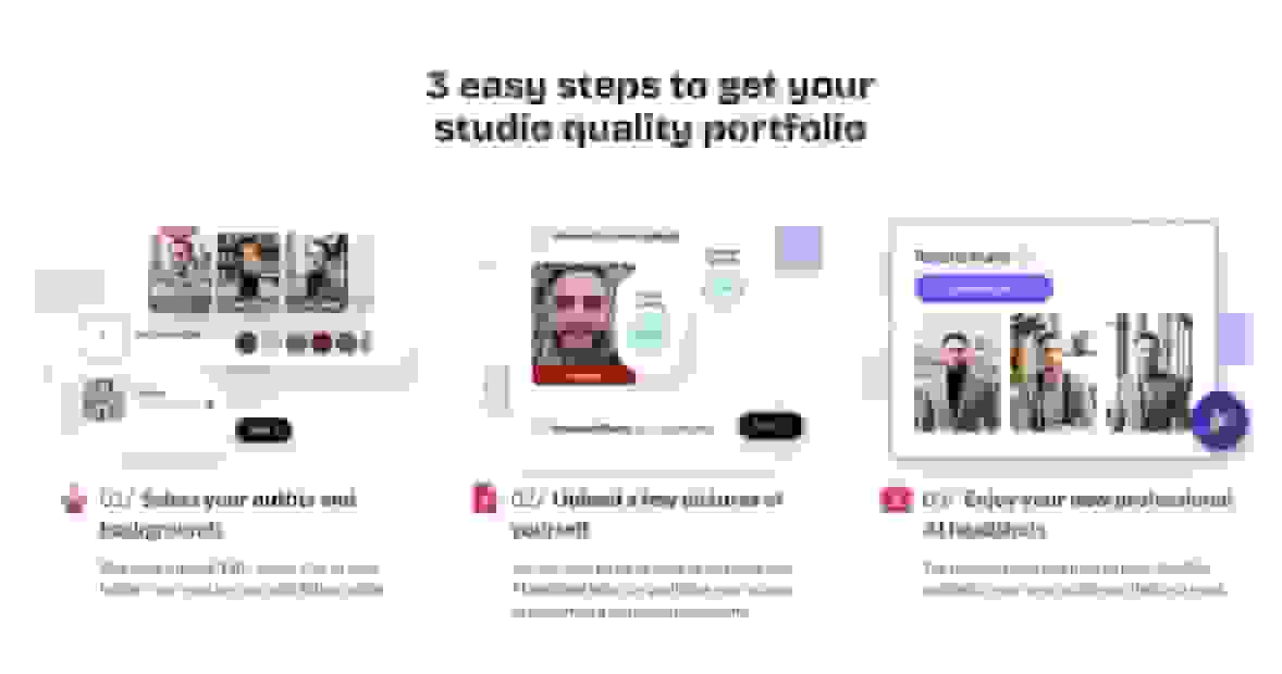 3 steps process for ai headshots