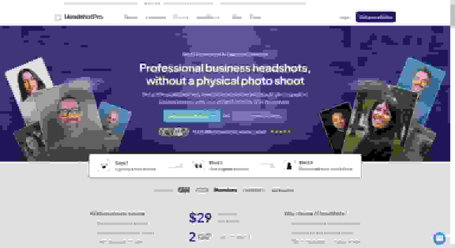 HeadshotPro AI Headshot Generator - Landing Page