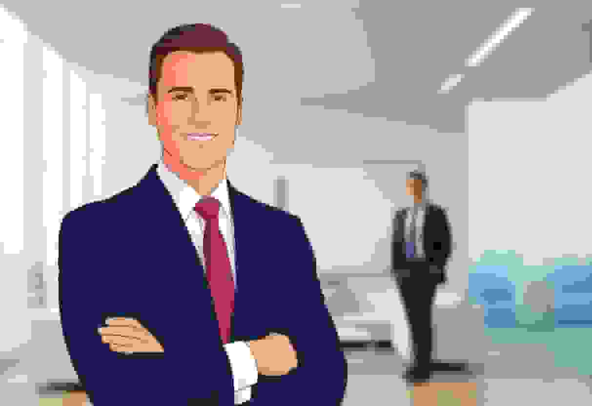 When should you smile in a business headshot illustration
