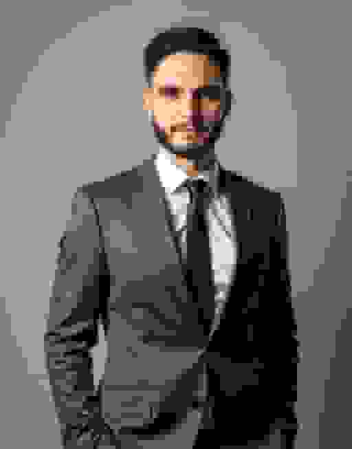 Corporate AI headshot example with neutral background by BetterPic