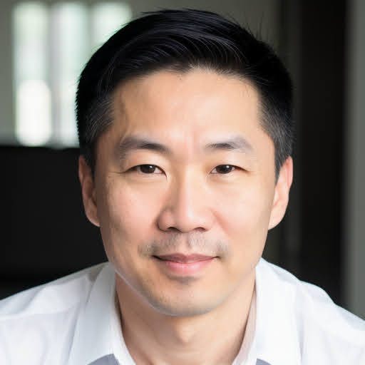 professional headshot of a asian man with white shirt