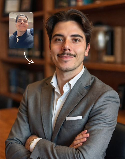 Example of a polished AI-generated professional headshot from BetterPic